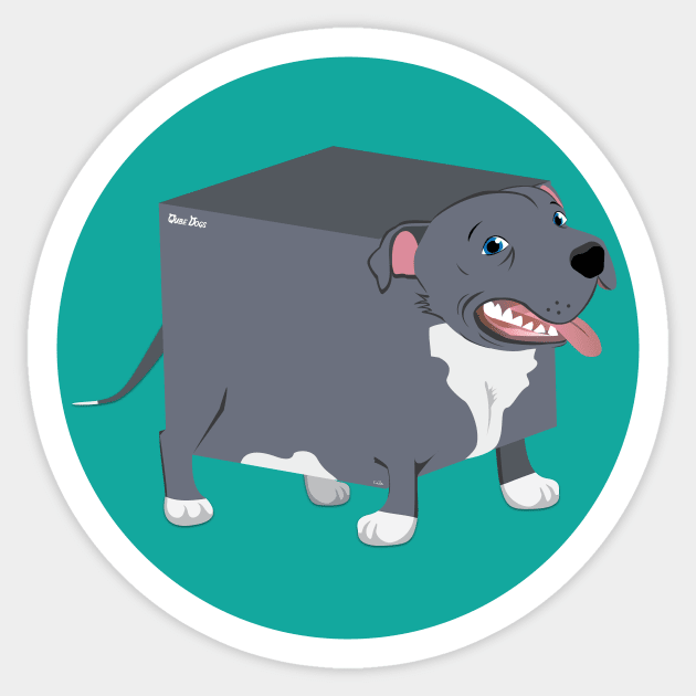 QubeDogs - Blue Staffy Sticker by EmmaQuills